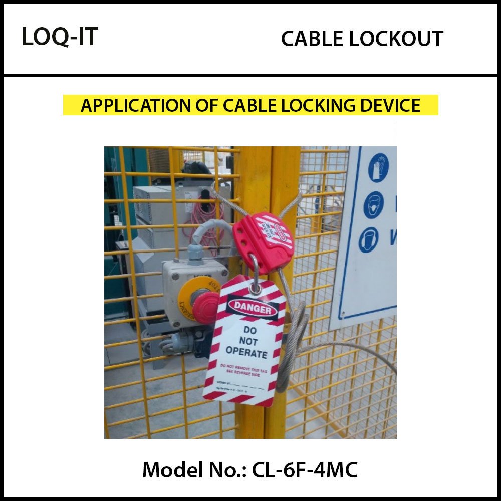 CABLE LOCKOUTS, ADJUSTABLE WITH STAINLESS STEEL PVC COATED CABLE - Image 2
