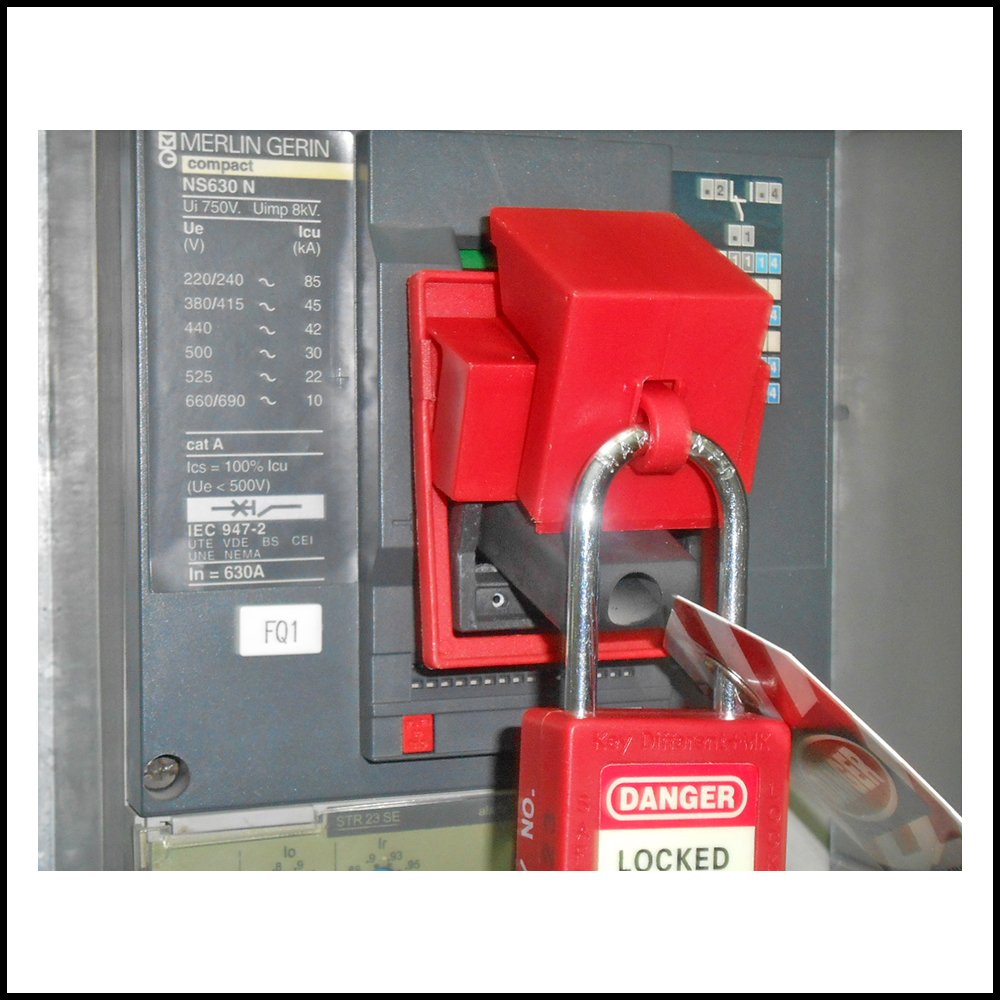 Thumbwheel circuit breaker lockout device loto safety products