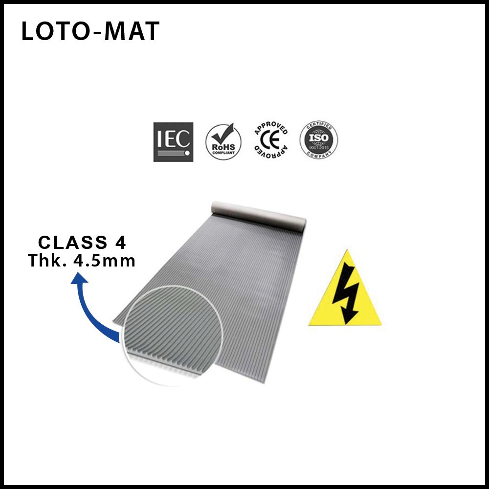 LOTO-MAT_GREY_ANTI-SKID_RIBBED_SWITCHBOARD_MATTING_CLASS_4_THK_4.5_MM_IRM-CL4