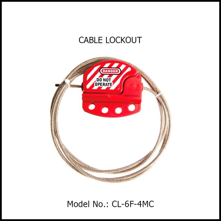CABLE LOCKOUT, ADJUSTABLE WITH STAINLESS STEEL PVC COATED CABLE LOTO