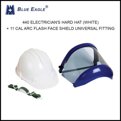440_ELECTRICIAN_WHITE_HARD_HAT_WITH_CHIN_STRAP_11_CAL_ARC_FLASH_FACESHIELD
