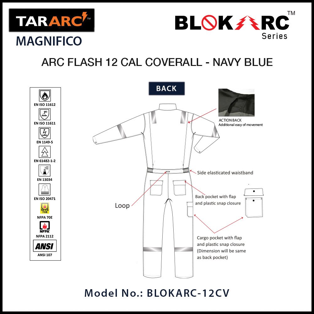 TARARC_MAGNIFICO_BLOKARC_SERIES_ARC_FLASH_12_CAL_COVERALL_BACK_SPECIFICATION