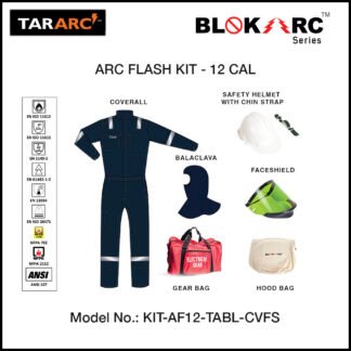 TARASAFE_TARARC_BLOKARC_SERIES_ARC_FLASH_12_CAL_KIT_WITH_COVERALL_BALACLAVA_FACESHIELD_HELMET_BAG