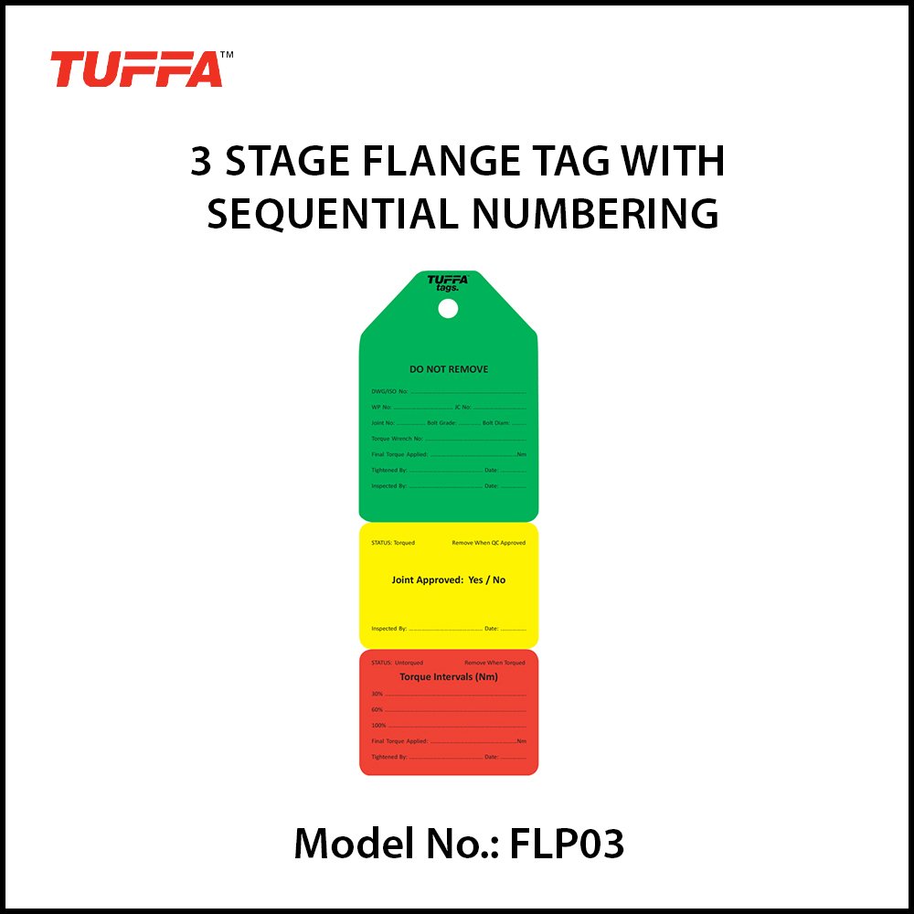 3 STAGE FLANGE TAGS WITH SEQUENTIAL NUMBERING - Image 2