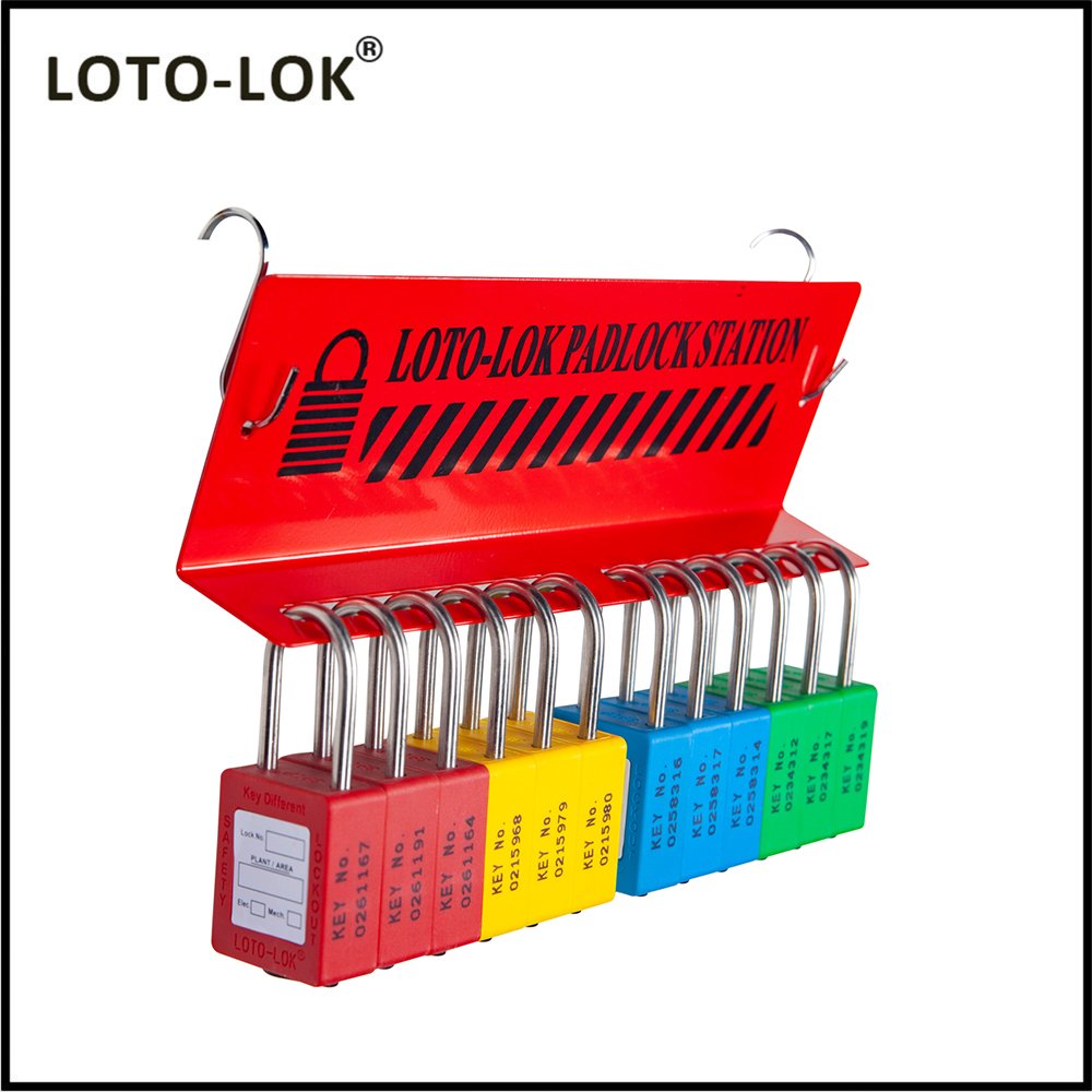 LOCKOUT_TAGOUT_PADLOCK_STATION_WITH_2_SLOTS_TO_STORE_6_EACH_LOCKS_PS‐HANG12-CS