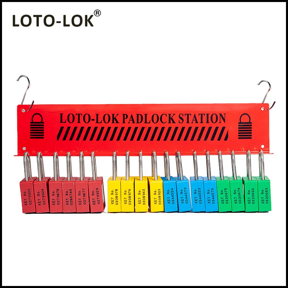 LOCKOUT_TAGOUT_PADLOCK_STATION_WITH_3_SLOTS_TO_STORE_6_EACH_LOCKS_PS‐HANG18-CS